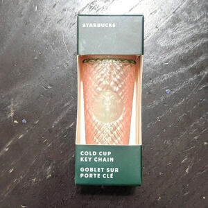 NWT Starbucks Cold Cup Key Chain, Peach Pearl